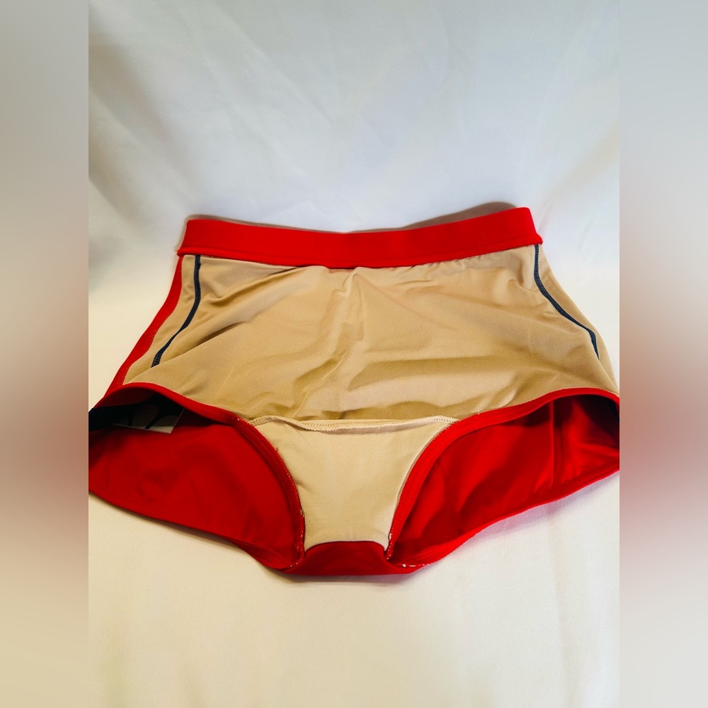 Lumi Collective Red High-Waisted Swim Bottoms. New With Tags - Picture 7 of 8